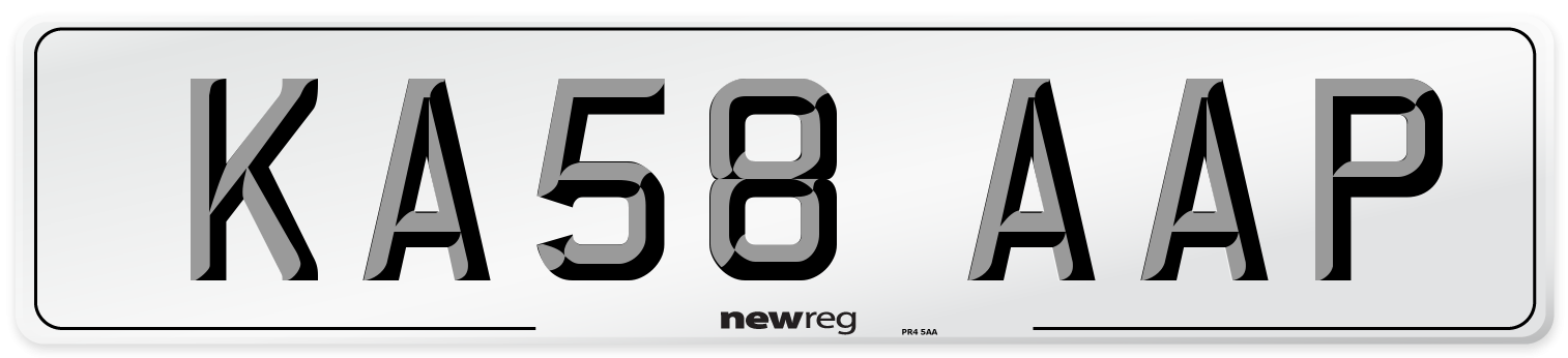 KA58 AAP Number Plate from New Reg